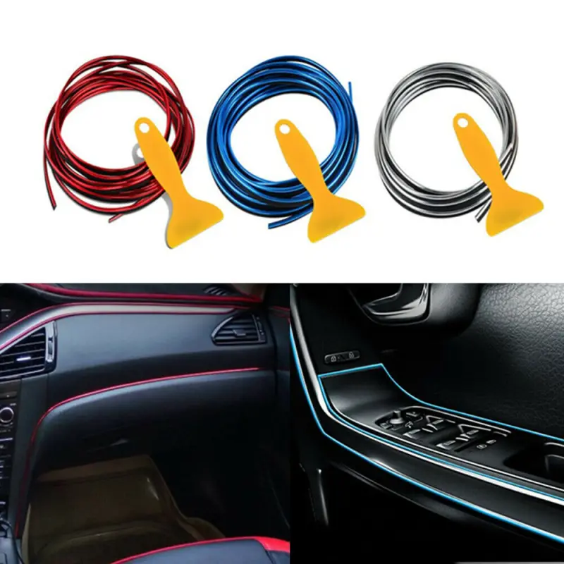Banda decor interior crom tuning, 5m, argintiuv
