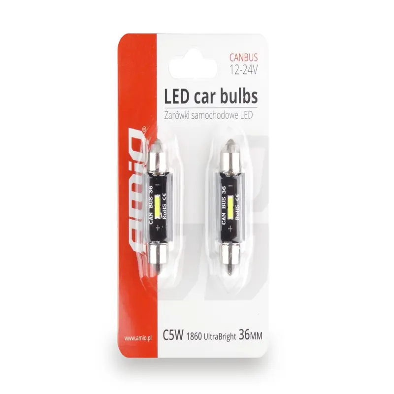 Set becuri auto cu led canbus sofit compatibil c5w 1 smd 36mm alb 12/24v, destinat competitiilor auto sau off-roadv