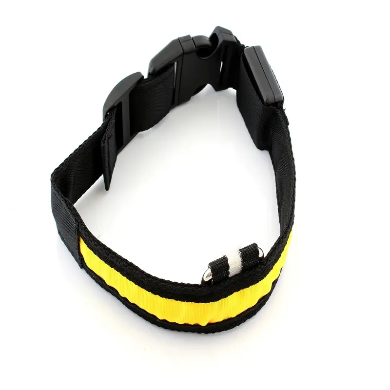 Zgarda iluminata cu led pentru caine sau pisica, culoare galben, avx-ag232b