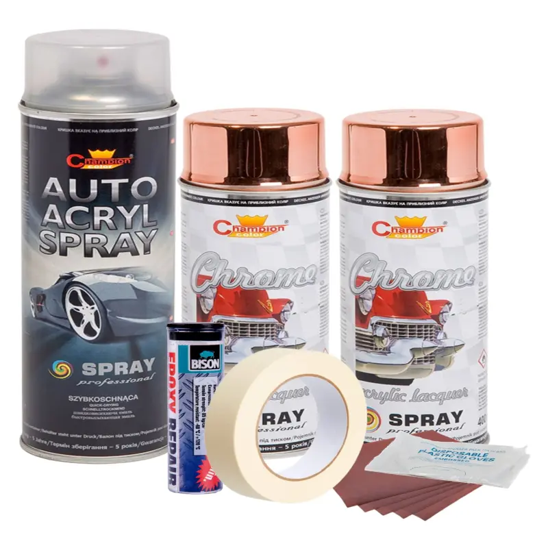Kit complet reparatie si vopsire jante culoare cupru metalic, v2