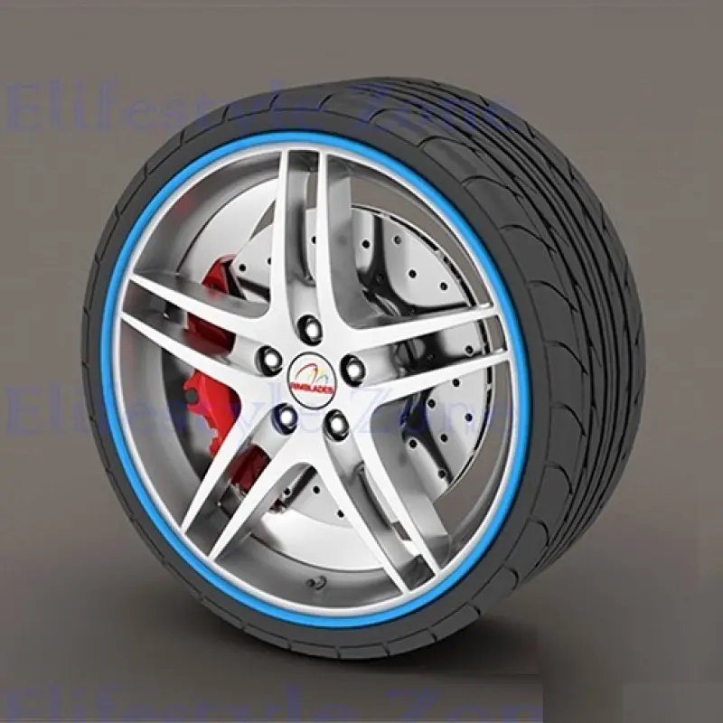 Set protectie jante, calitate premium, 4 inele din plastic, culoare albastruv