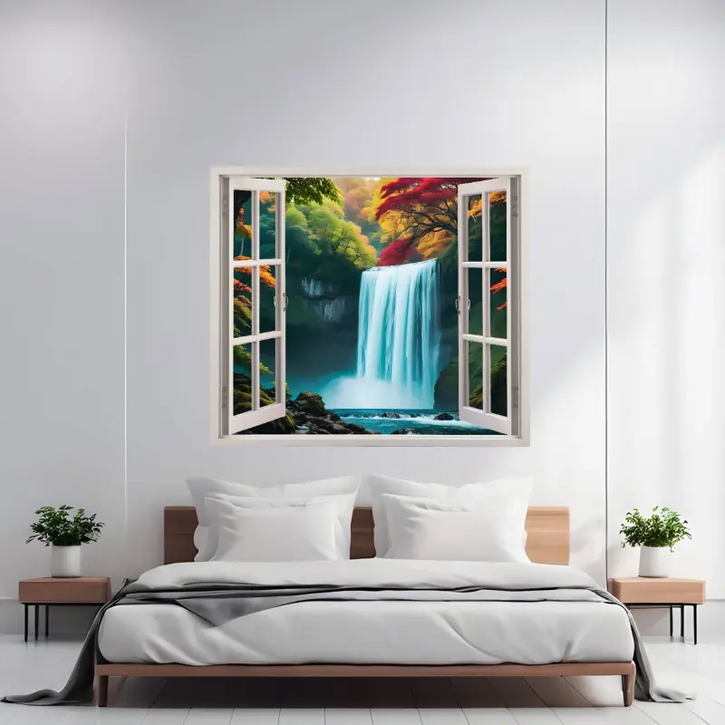 Folie imprimata color pentru decor perete locuinta, dimensiune 125 x 110cm, model: view to haven 39