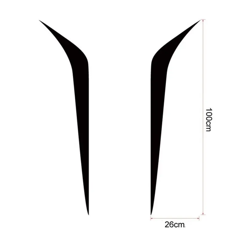 Set 2 stickere autoadezive tuning, model "hood stripes v2", dimensiune 100 x 26 cm, culoare albav