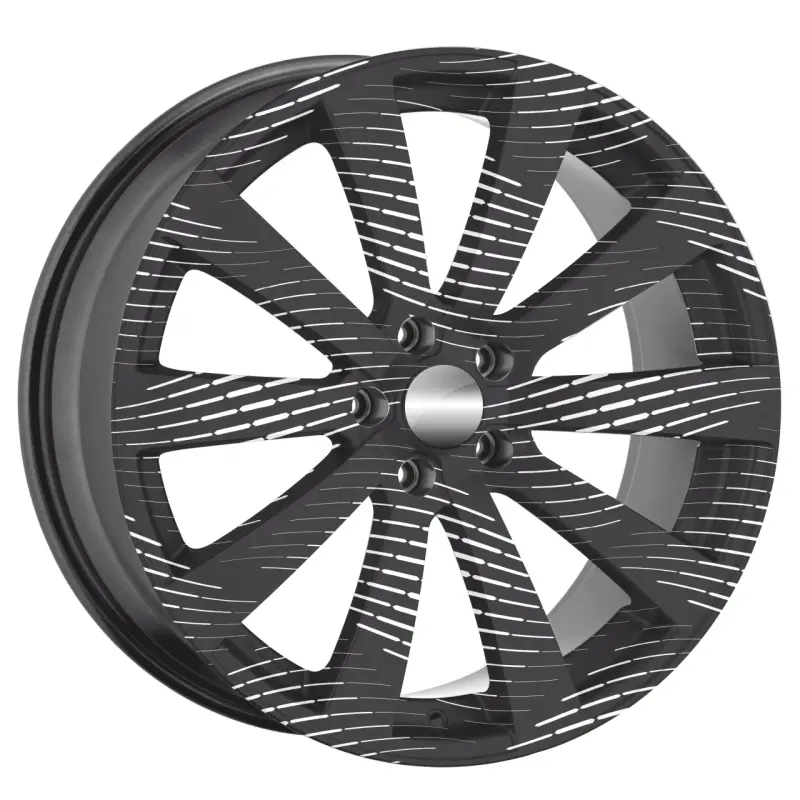 Set 4 folii imprimate outdoor cu ecosolvent, autoadezive, pentru decorarea jantelor auto, dimetru 60 cm, model fjt-23v