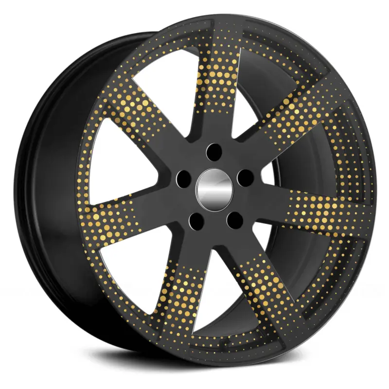 Set 4 folii imprimate outdoor cu ecosolvent, autoadezive, pentru decorarea jantelor auto, dimetru 60 cm, model fjt-41v