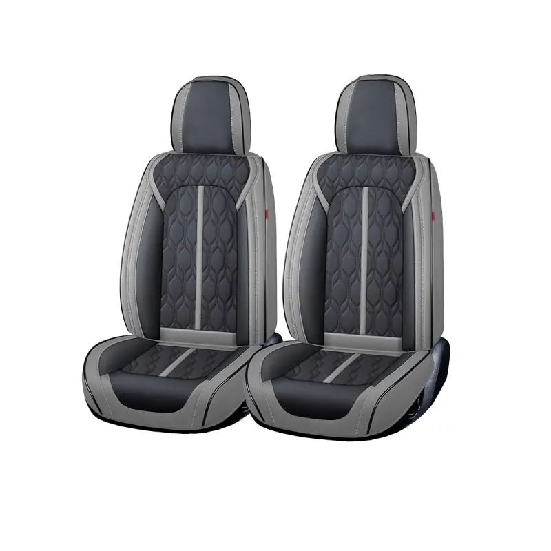 Huse auto premium 5 locuri carguard deluxe piele ecologica perforata - gri - negruv