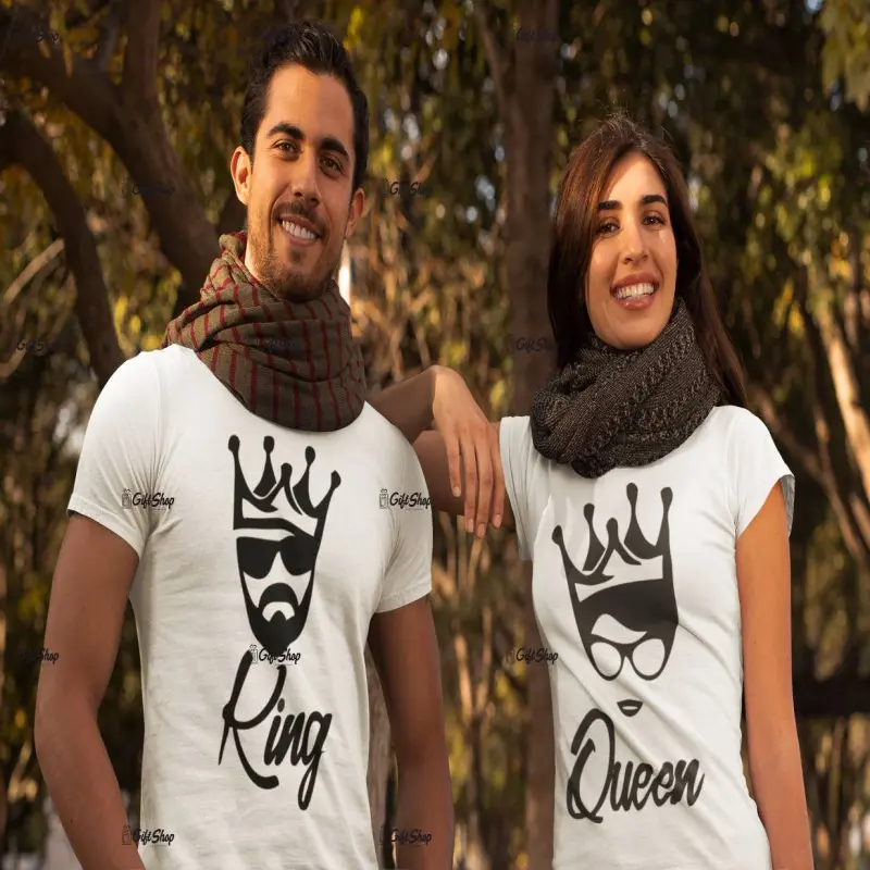 King queen, set 2 tricouri cu mesaje