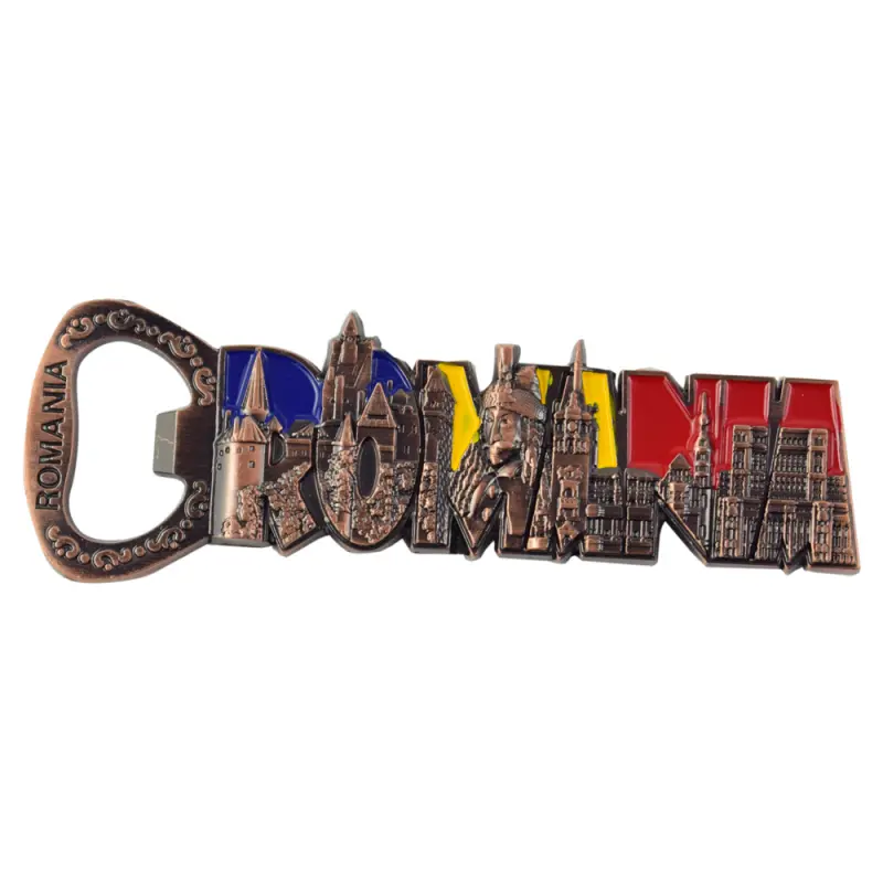 Magnet pentru frigider realizat din metal cu desfacator de sticle – design romania b