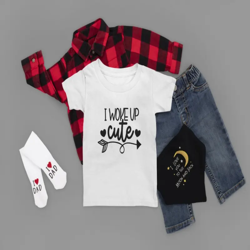I woke up cute, tricou cu mesaj cv