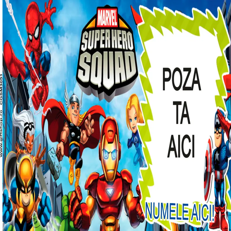 Super hero squad, model 1, cana din ceramica, 330ml, personalizata cu poza si text