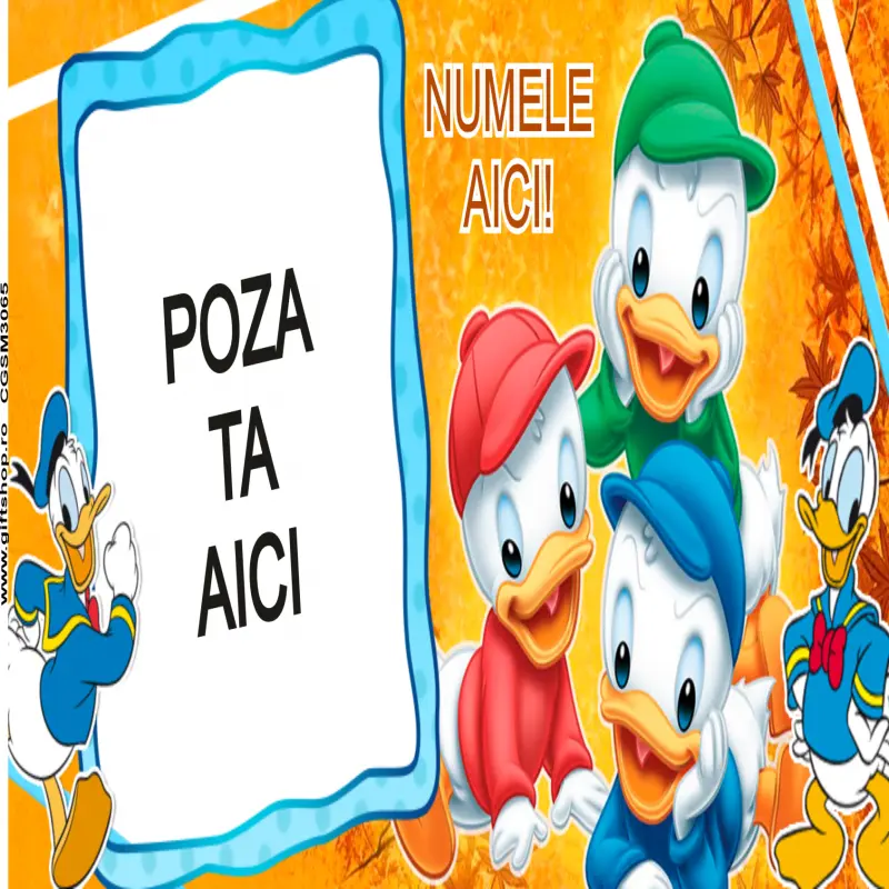 Donald family, model 1, cana din ceramica, 330ml, personalizata cu poza si textv