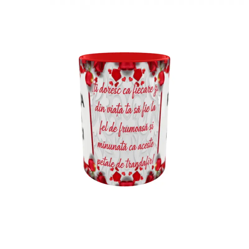 Iti doresc ca fiecare zi din viata ta...,, cana personalizata cu 2 poze si text, 330ml, model 3305v