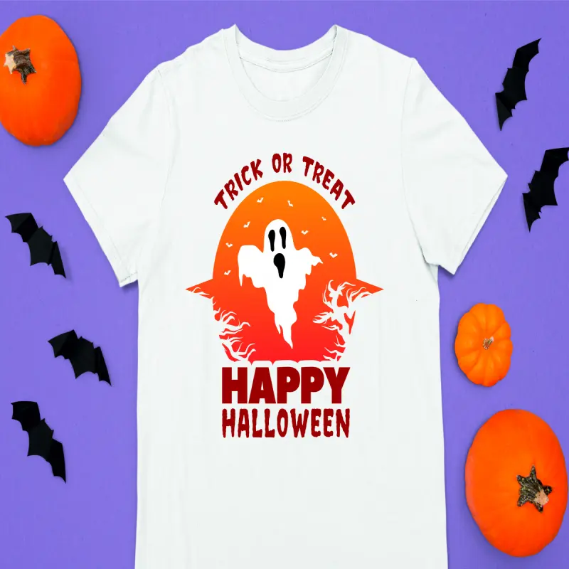 Trick or treat happy halloween, tricou cu mesajv