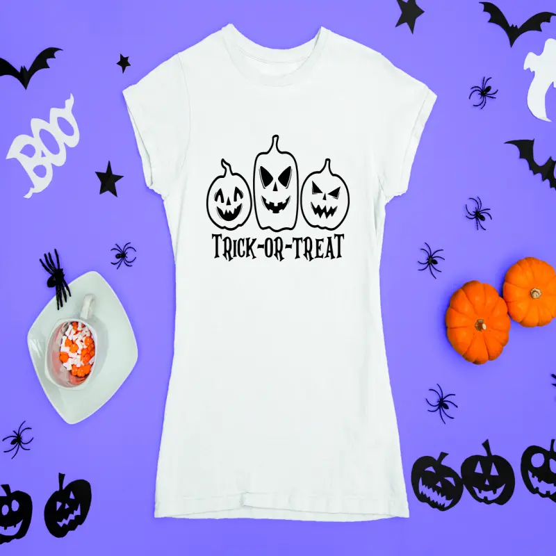 Trick or treat, tricou cu mesaj.