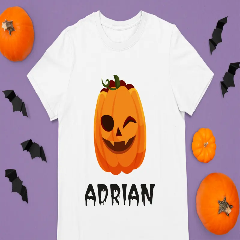 Pumpkin face cu nume , tricou cu mesaj av