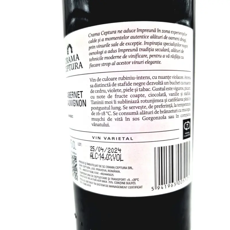 Pentru cei mai buni cumnati, editie limitata, vin rosu cabernet sauvignon, demisec, 750ml, 13.5% alcoolv
