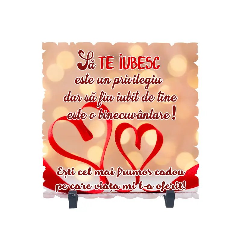 Sa te iubesc este un privilegiu, placheta cu mesaj