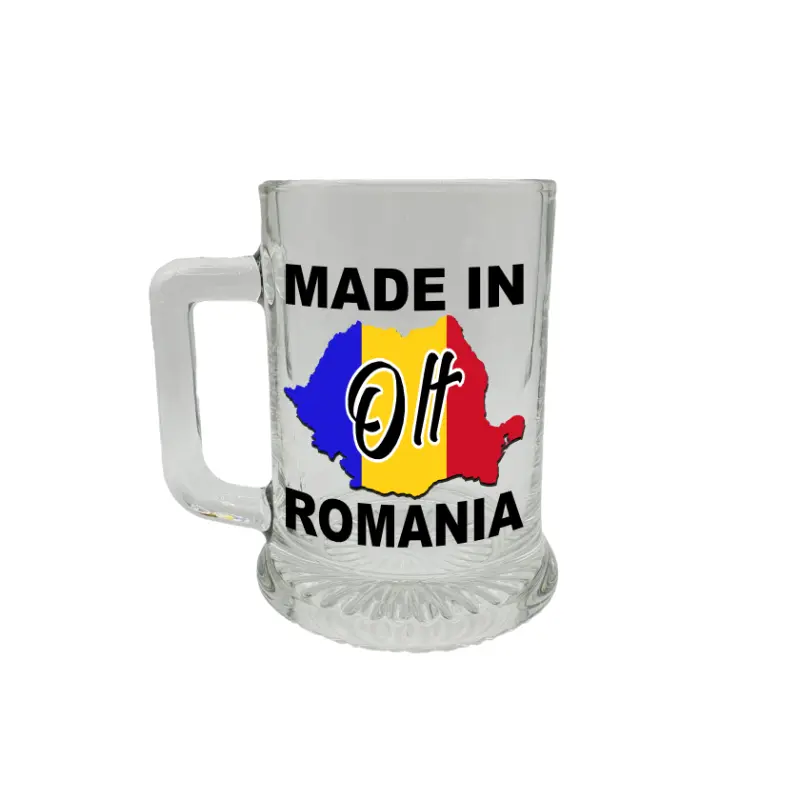 Made in olt romania, halba cu mesaj