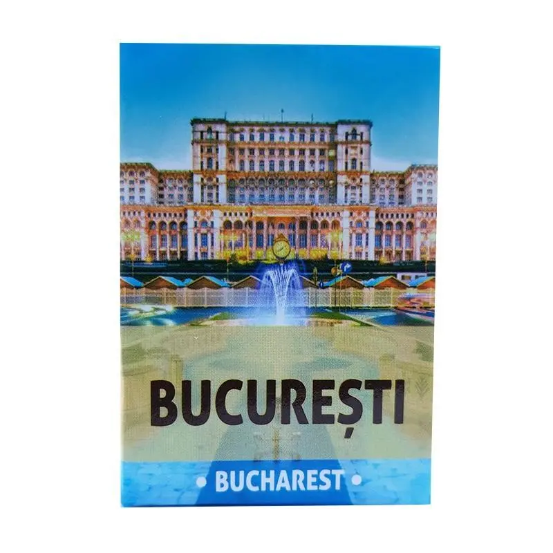 Bucuresti, magnet carte bilingv, model 2