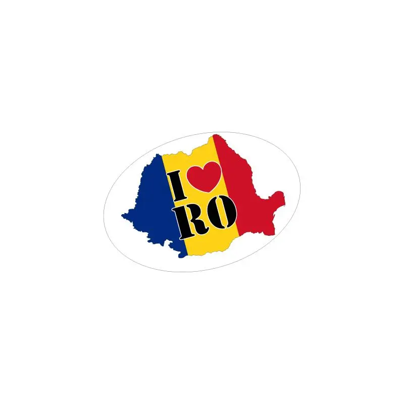I love romania, autocolant, dimensiune 100x60 mm, model 054v