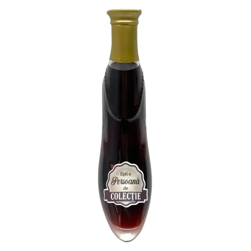 Esti o persoana de colectie, sticla vin in forma de pantof cu mesaj model st24 05v