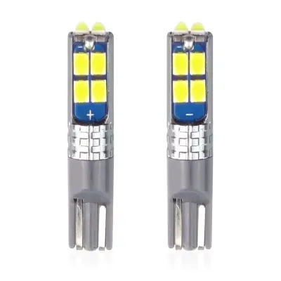 Set becuri auto cu led canbus compatibil t10 w5w 10 smd alb 12/24v, destinat competitiilor auto sau off-road