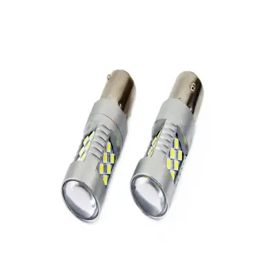 Set becuri auto cu led canbus compatibil p21w ba15s 24 smd 6.2w alb 12/24v, destinat competitiilor auto sau off-road