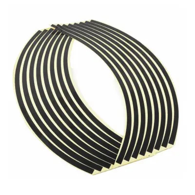 Set 16 inele din autocolant pentru jante culoare negru lucios