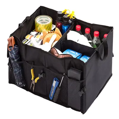 Organizator portbagaj auto cu 9 buzunare, 55 x 38 x 26cm, culoare neagra
