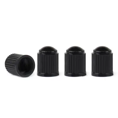 Set 4 capacele auto din plastic pentru ventil, culoare neagra