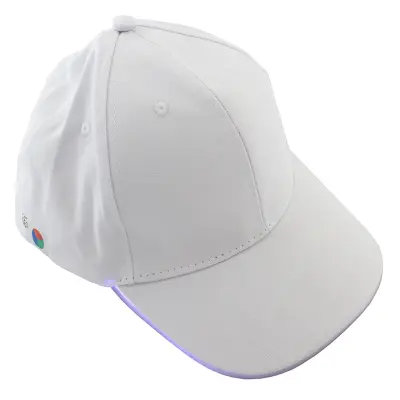 Sapca de tip baseball, cu cozoroc iluminat rgb, culoare alba, marime universala, reglabila
