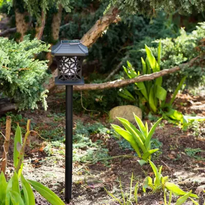 Lampa solara de exterior "combo" cu 12 led-uri cu posibilitate de montaj la sol sau pe perete
