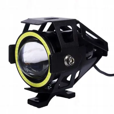 Proiector led cu lupa, angel eye alb si devil eye red, alimentare 12v, pentru off-road, atv, ssv, utv