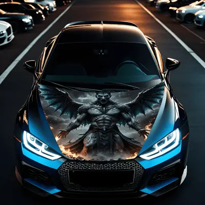 Folie capota auto "hood art" rezistenta la exterior, marime m (165 x 120cm) - cod: avx-capota-026m