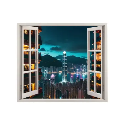 Folie imprimata color pentru decor perete locuinta, dimensiune 125 x 110cm, model: view to haven 07