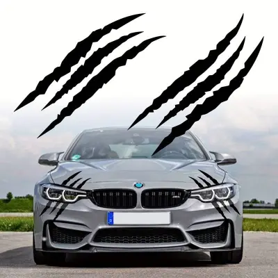 Set 2 stickere autoadezive tuning, model "monster scratches", dimensiune 37 x 9 cm, culoare negru