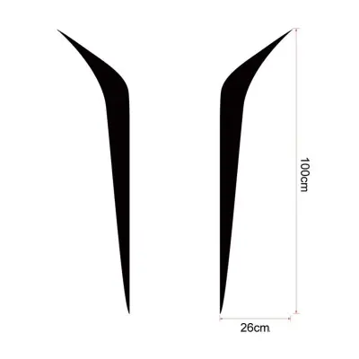 Set 2 stickere autoadezive tuning, model "hood stripes v2", dimensiune 100 x 26 cm, culoare neagra