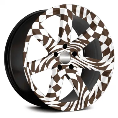 Set 4 folii imprimate outdoor cu ecosolvent, autoadezive, pentru decorarea jantelor auto, dimetru 60 cm, model fjt-04