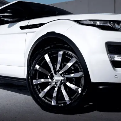 Set 4 folii imprimate outdoor cu ecosolvent, autoadezive, pentru decorarea jantelor auto, dimetru 60 cm, model fjt-08