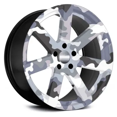 Set 4 folii imprimate outdoor cu ecosolvent, autoadezive, pentru decorarea jantelor auto, dimetru 60 cm, model fjt-08