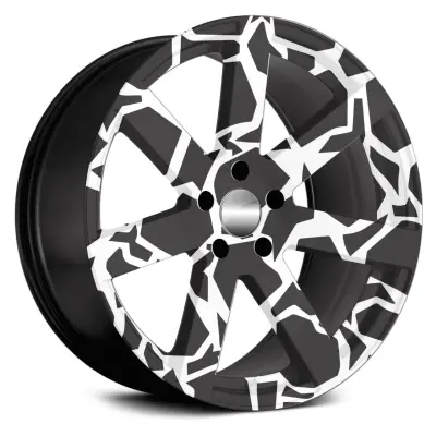 Set 4 folii imprimate outdoor cu ecosolvent, autoadezive, pentru decorarea jantelor auto, dimetru 60 cm, model fjt-18