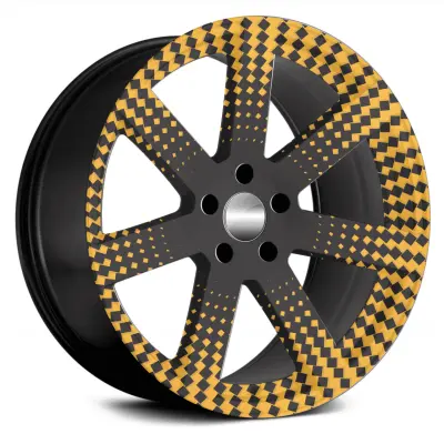 Set 4 folii imprimate outdoor cu ecosolvent, autoadezive, pentru decorarea jantelor auto, dimetru 60 cm, model fjt-40