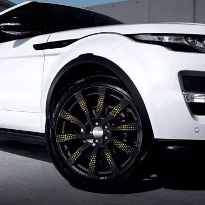 Set 4 folii imprimate outdoor cu ecosolvent, autoadezive, pentru decorarea jantelor auto, dimetru 60 cm, model fjt-41