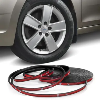 Inele de protectie si decor jante, adezive, din plastic flexibil - negru