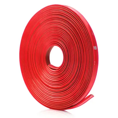Inele de protectie si decor jante, adezive, din plastic flexibil - rosu