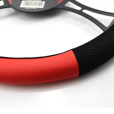 Husa volan auto - negru / rosu - carguard