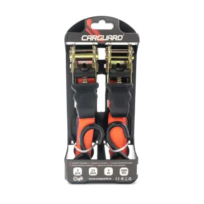 Set 2 chingi cu clichet, rezistenta la 680 kg/chinga – 25 mm × 3 m – carguard