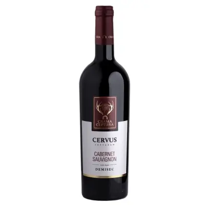 Eticheta autocolant model 1, vin rosu cabernet sauvignon, demisec, 750ml, 13.5% alcool