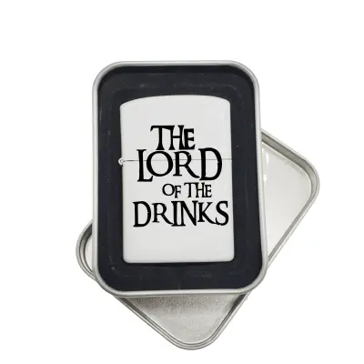 The lord of drinks, bricheta metalica gravata laser cu mesaj