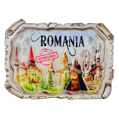 Magnet pentru frigider realizat din rasina – design castelul bran,